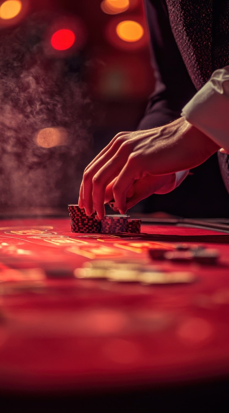 Seorang pemain menikmati permainan sportsbook sepak bola di perangkat mobile dalam suasana santai